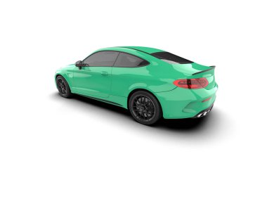 Modern araba beyaz arka planda izole edilmiş. 3d resimleme