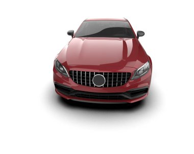 Modern araba beyaz arka planda izole edilmiş. 3d resimleme