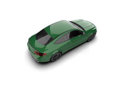 Modern araba beyaz arka planda izole edilmiş. 3d resimleme