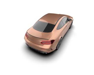 Modern araba beyaz arka planda izole edilmiş. 3d resimleme