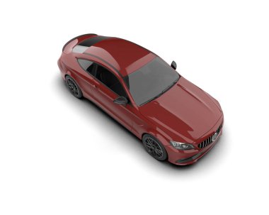 Modern araba beyaz arka planda izole edilmiş. 3d resimleme