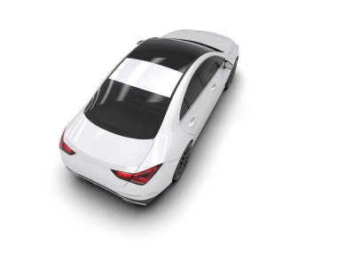Modern araba beyaz arka planda izole edilmiş. 3d resimleme