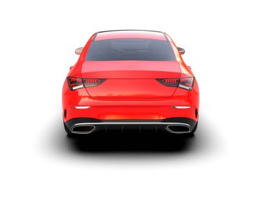 Modern araba beyaz arka planda izole edilmiş. 3d resimleme