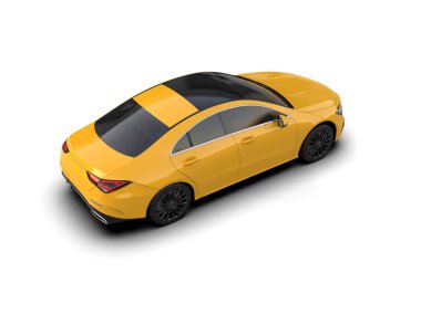 Modern araba beyaz arka planda izole edilmiş. 3d resimleme
