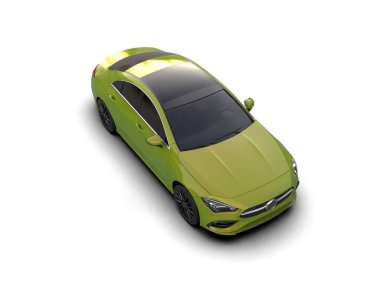Modern araba beyaz arka planda izole edilmiş. 3d resimleme