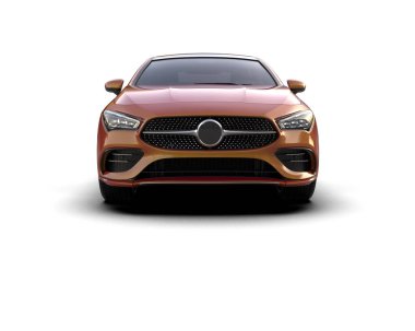 Modern araba beyaz arka planda izole edilmiş. 3d resimleme