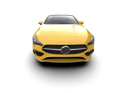 Modern araba beyaz arka planda izole edilmiş. 3d resimleme