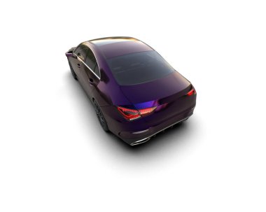 Modern araba beyaz arka planda izole edilmiş. 3d resimleme