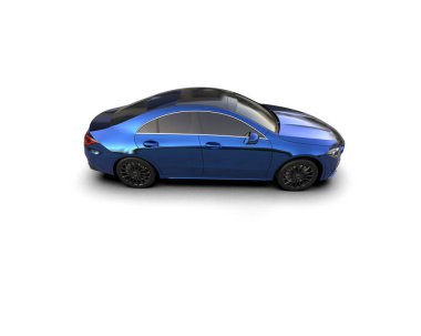 Modern araba beyaz arka planda izole edilmiş. 3d resimleme
