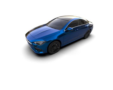 Modern araba beyaz arka planda izole edilmiş. 3d resimleme
