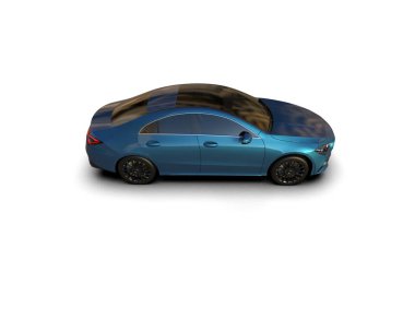 Modern araba beyaz arka planda izole edilmiş. 3d resimleme