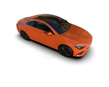 Modern araba beyaz arka planda izole edilmiş. 3d resimleme