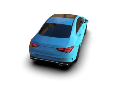 Modern araba beyaz arka planda izole edilmiş. 3d resimleme