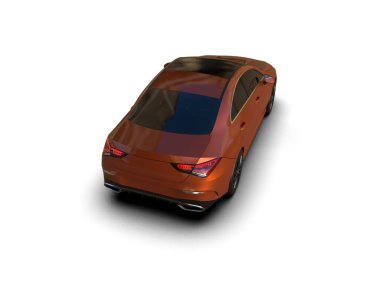Modern araba beyaz arka planda izole edilmiş. 3d resimleme