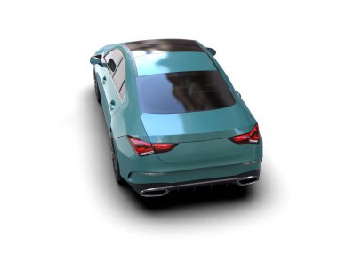 Üç boyutlu illüstrasyon. Modern araba beyaz arkaplanda izole edildi. 