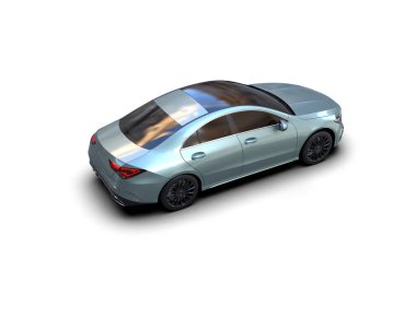 Üç boyutlu illüstrasyon. Modern araba beyaz arkaplanda izole edildi. 