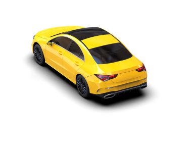 Üç boyutlu illüstrasyon. Modern araba beyaz arkaplanda izole edildi. 