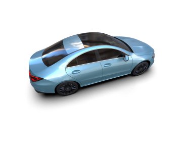 Üç boyutlu illüstrasyon. Modern araba beyaz arkaplanda izole edildi. 