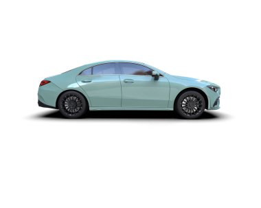 Üç boyutlu illüstrasyon. Modern araba beyaz arkaplanda izole edildi. 