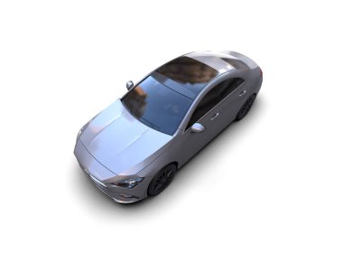 Üç boyutlu illüstrasyon. Modern araba beyaz arkaplanda izole edildi. 