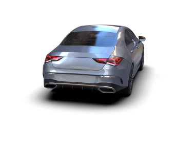 Üç boyutlu illüstrasyon. Modern araba beyaz arkaplanda izole edildi. 