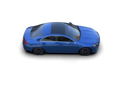 Modern araba beyaz arka planda izole edilmiş. 3d illüstrasyon. 