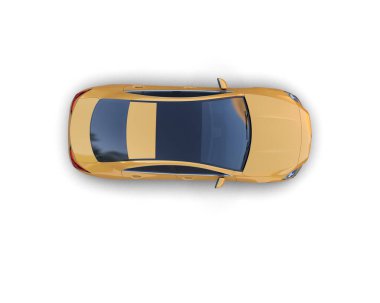 Modern araba beyaz arka planda izole edilmiş. 3d illüstrasyon. 