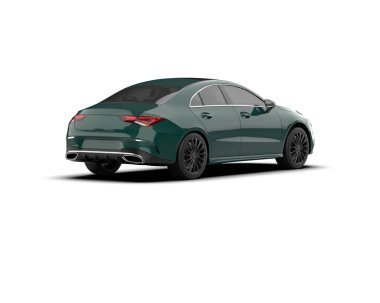 Modern araba beyaz arka planda izole edilmiş. 3d illüstrasyon. 