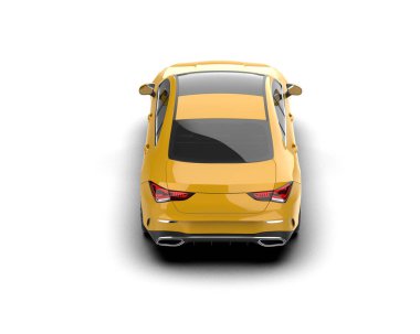 Modern araba beyaz arka planda izole edilmiş. 3d illüstrasyon. 