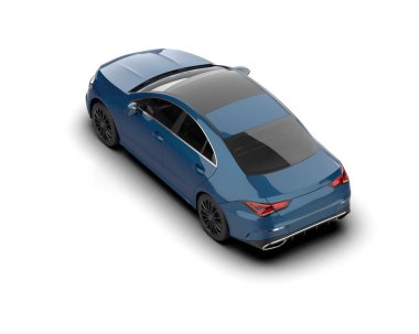 Modern araba beyaz arka planda izole edilmiş. 3d illüstrasyon. 