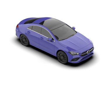 Modern araba beyaz arka planda izole edilmiş. 3d illüstrasyon. 