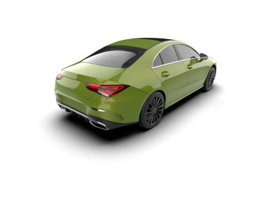 Modern araba beyaz arka planda izole edilmiş. 3d illüstrasyon. 