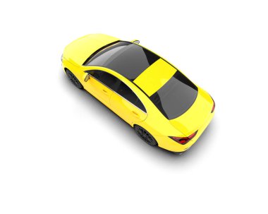 Modern araba beyaz arka planda izole edilmiş. 3d illüstrasyon. 