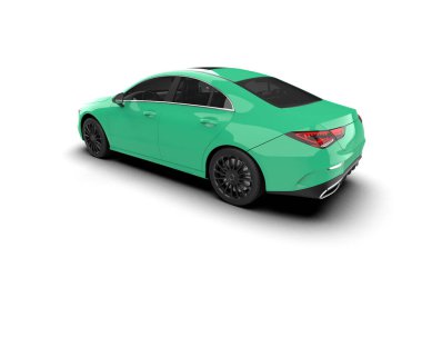 Modern araba beyaz arka planda izole edilmiş. 3d illüstrasyon. 