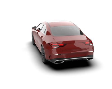 Modern araba beyaz arka planda izole edilmiş. 3d illüstrasyon. 