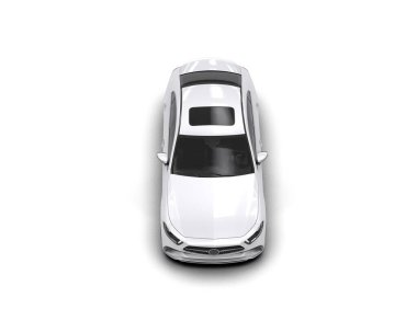 Modern araba beyaz arka planda izole edilmiş. 3d resimleme