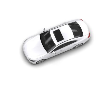 Modern araba beyaz arka planda izole edilmiş. 3d resimleme
