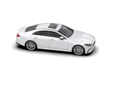 Modern araba beyaz arka planda izole edilmiş. 3d resimleme