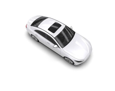 Modern araba beyaz arka planda izole edilmiş. 3d resimleme