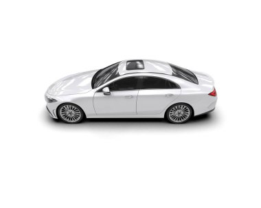 Modern araba beyaz arka planda izole edilmiş. 3d resimleme