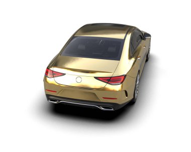 Modern araba beyaz arka planda izole edilmiş. 3d resimleme