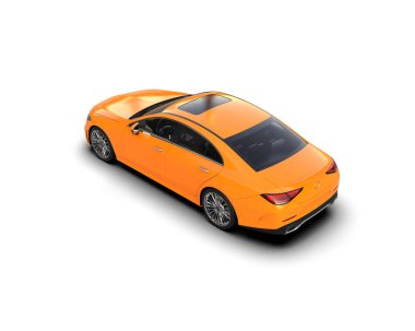 Modern araba beyaz arka planda izole edilmiş. 3d resimleme