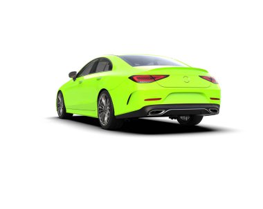 Modern araba beyaz arka planda izole edilmiş. 3d resimleme