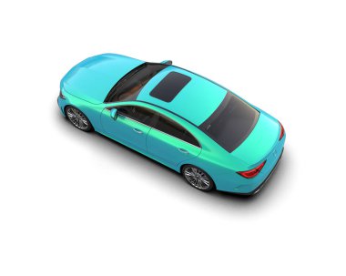 Modern araba beyaz arka planda izole edilmiş. 3d resimleme