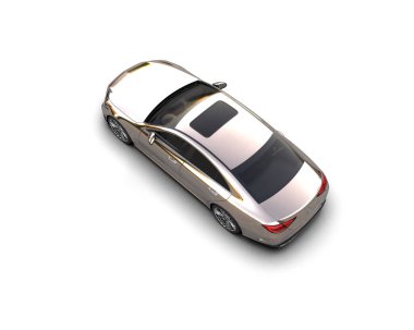 Modern araba beyaz arka planda izole edilmiş. 3d resimleme