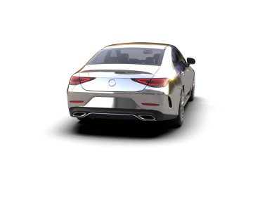 Modern araba beyaz arka planda izole edilmiş. 3d resimleme