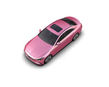 Modern araba beyaz arka planda izole edilmiş. 3d resimleme