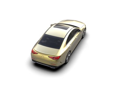 Modern araba beyaz arka planda izole edilmiş. 3d resimleme