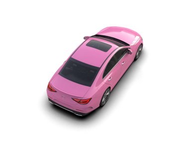 Modern araba beyaz arka planda izole edilmiş. 3d resimleme
