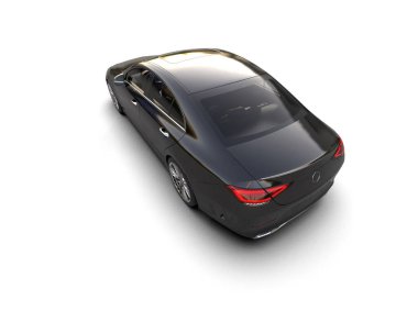 Modern araba beyaz arka planda izole edilmiş. 3d resimleme